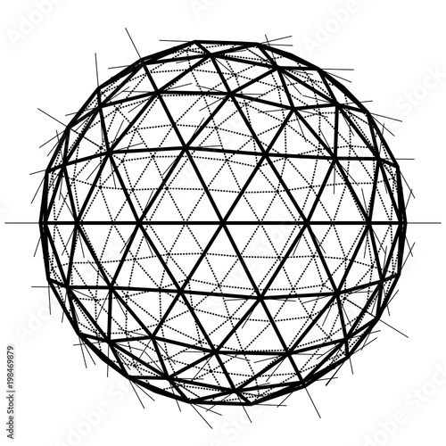 Global wireframe sphere