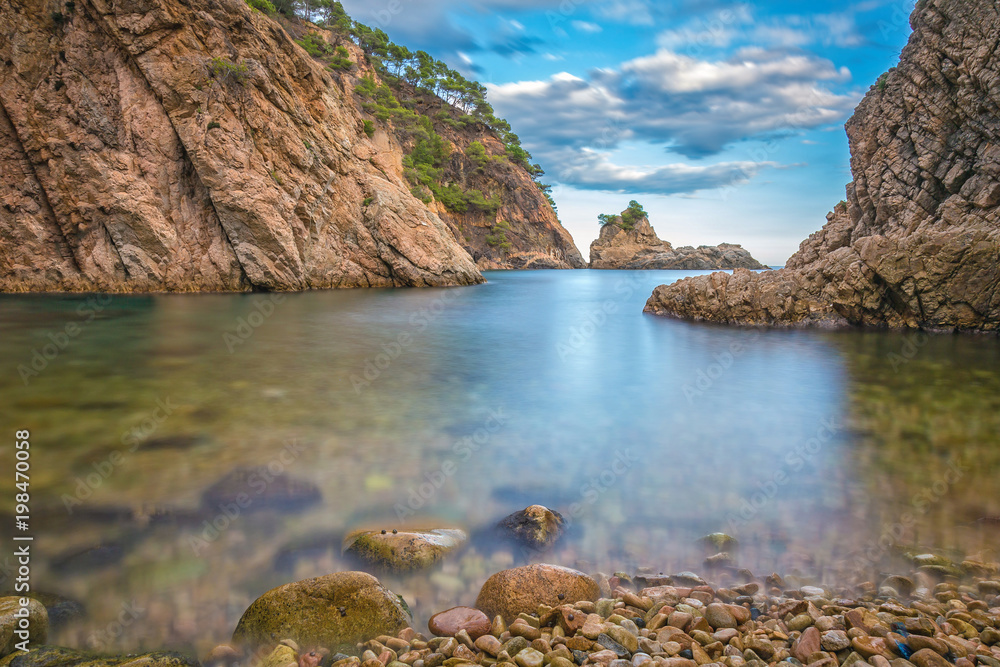 Beautiful landscape from coastal Spain, Catalonia, Costa Brava, near the village La Fosca