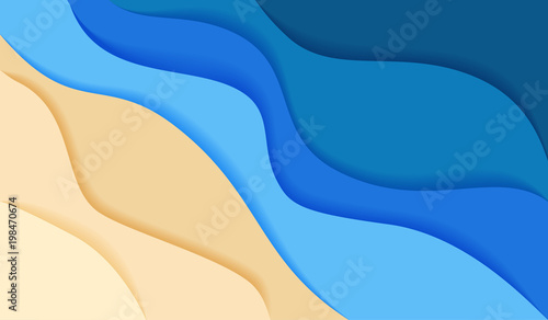 abstract blue sea and beach summer background 