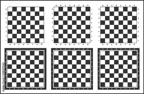 chess table, chess board vector set, black and white