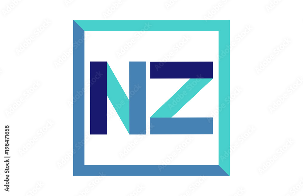 NZ Square Ribbon Letter Logo NZ Square Ribbon Letter Logo