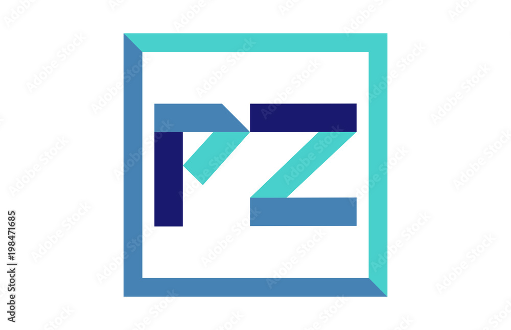 PZ Square Ribbon Letter Logo