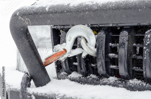 Offroad winch at winter