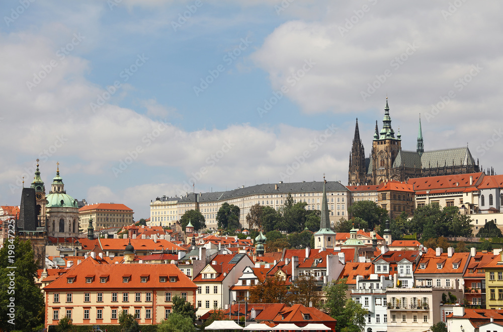 View of Prague lesser town and st Vitus cathedral