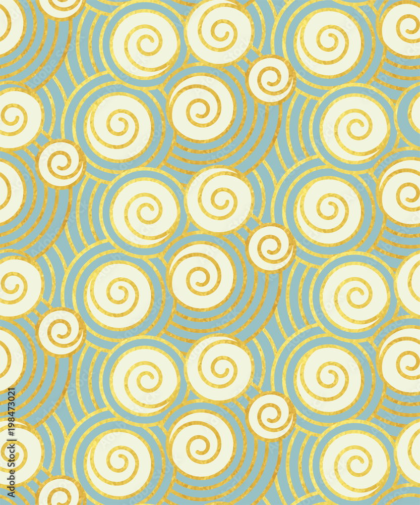 Oriental waves seamless pattern