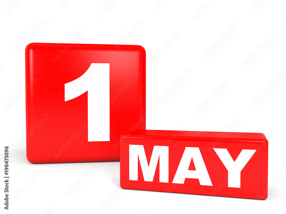 May 1. Calendar on white background. May 1. Calendar on white background.
