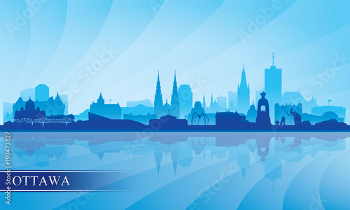 Ottawa city skyline silhouette background