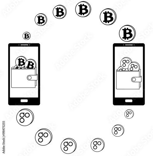 exchange between bitcoin and omisego in the phone photo