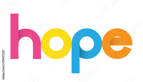 HOPE colourful vector letters icon