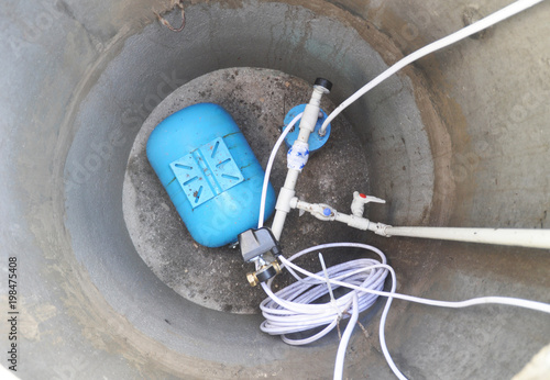 Fotografía New borehole with water supply system