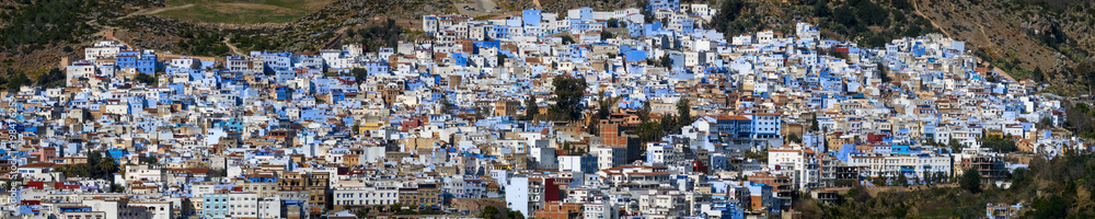 Panorama of blue city Chefchaouen