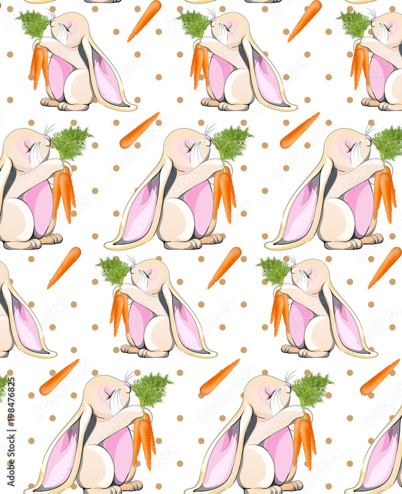 Cute easter bunny pattern Vector background