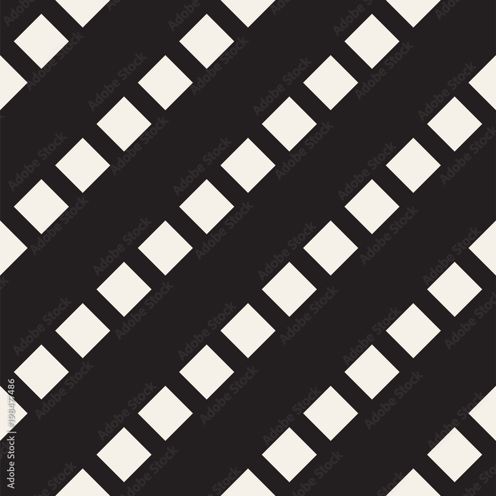 Trendy twill weave Lattice. Abstract Geometric Background Design. Vector Seamless Black and White Pattern.