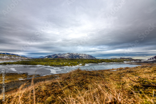 A beautiful Icelandic landscape with multiple splash of colors