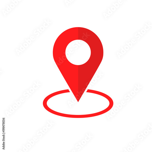 Simple Flat Red minimalist locator App with circle area 