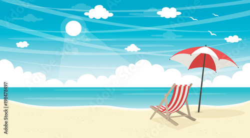 Vector Illustration Of Summer Beach Background
