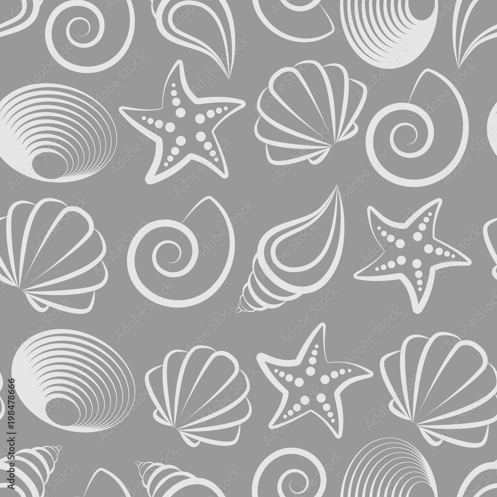 seamless pattern of seashells