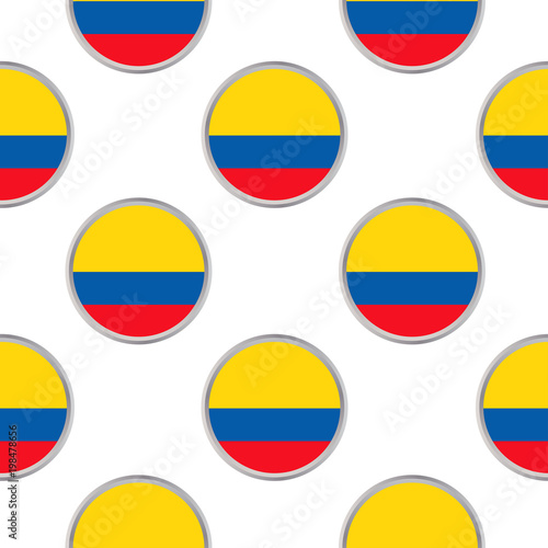 Seamless pattern from the circles with flag of Republic of Ecuador.