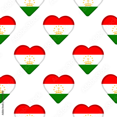 Free Download Seamless pattern from the hearts with flag of Republic of Tajikistan. - GFXLoad