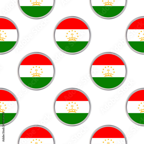 Free Download Seamless pattern from the circles with flag of Republic of Tajikistan. - GFXLoad