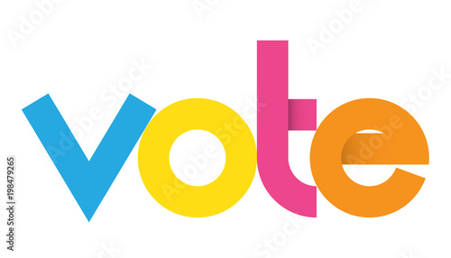 VOTE colourful letters icon