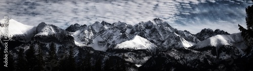 Snow-covered peaks of the Tatra Mountains.