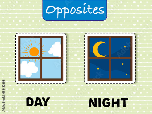 Opposite words for day and night