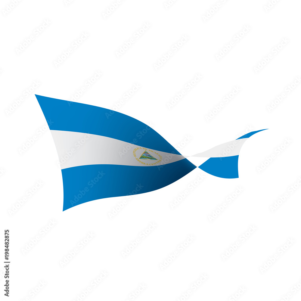 Obraz premium Nicaragua flag, vector illustration