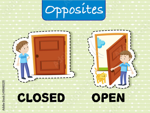 Opposite words for closed and open