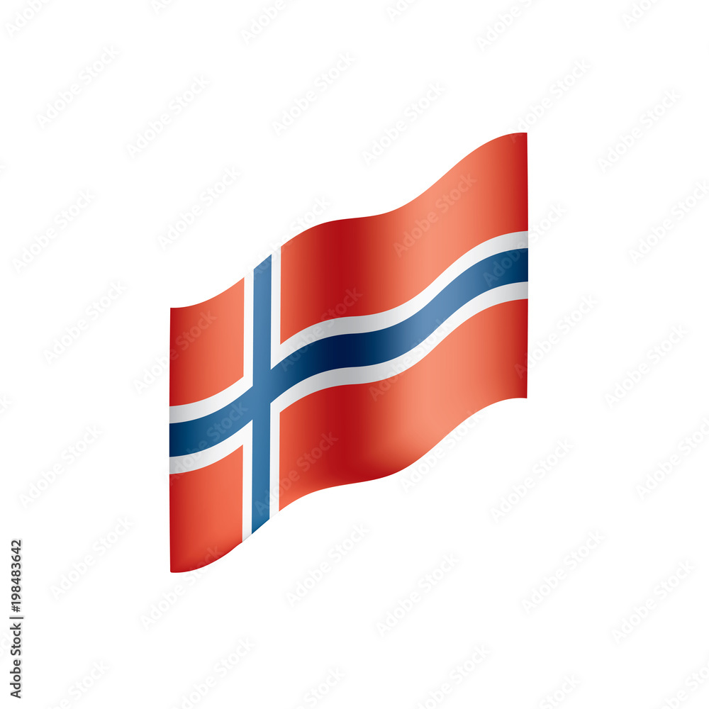 Fototapeta premium Norway flag, vector illustration
