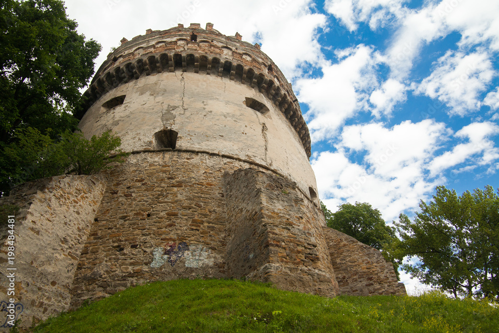 View to the historical castle in Ostrog, Rivne region, Ukraine
