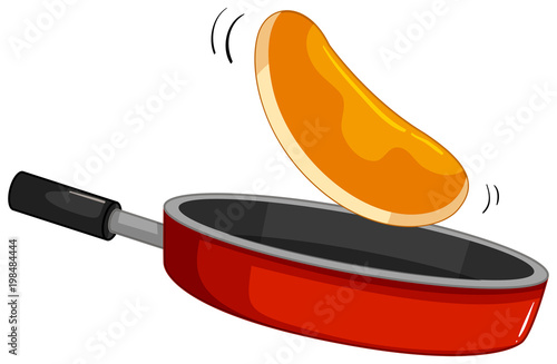 Pancake flipping on the pan