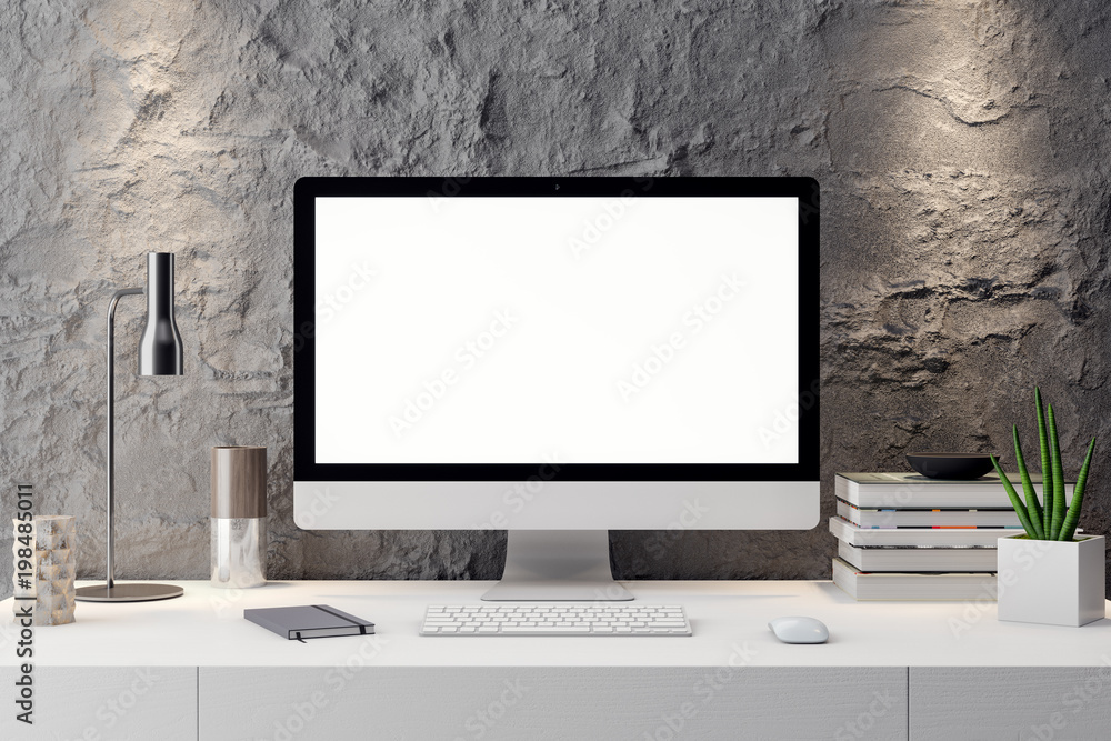 Fototapeta premium Mockup Poster in the interior, 3D illustration of a modern design