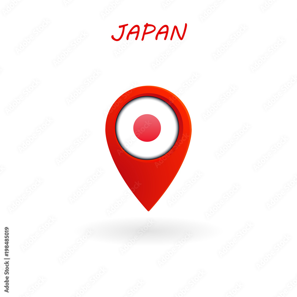 Location Icon for Japan Flag, Vector, Illustration, Eps File Location Icon for Japan Flag, Vector, Illustration, Eps File