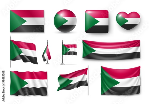 Set Sudan flags, banners, banners, symbols, flat icon. Vector illustration of collection of national symbols on various objects and state signs Free Download Set Sudan flags, banners, banners, symbols, flat icon. Vector illustration of collection of national symbols on various objects and state signs - GFXLoad