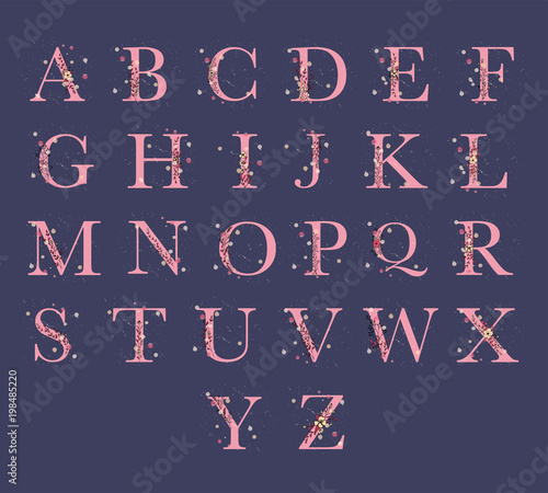 Wedding floral alphabet.