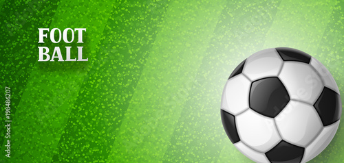 Soccer or football banner with ball. Sports illustration