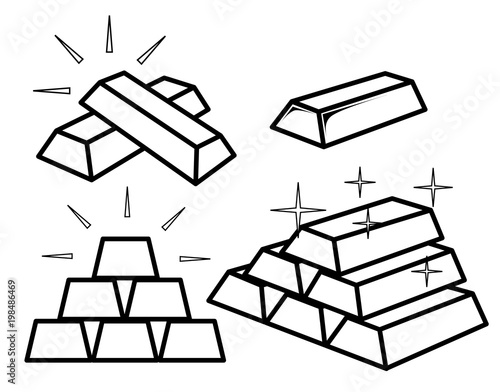 gold bar icon set 02