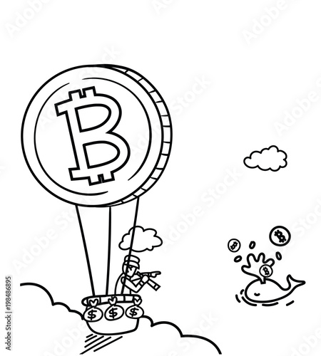 Bitcoin doodle vector illustration