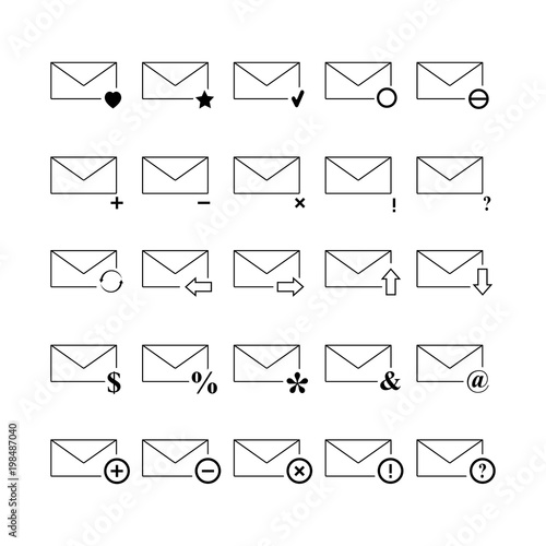 Set of envelopes icons email