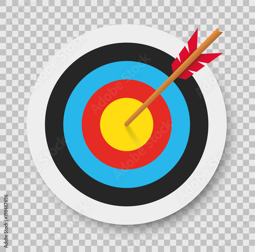 Target with arrow. Archery. Vector illustration.