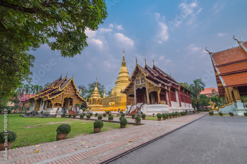 Wat Phra Singh is located in the western part of the old city centre of Chiang Mai, Thailand