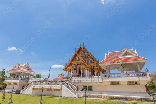 Wat Maha That Wachiramongkol (Wat Bang Thong) is a famous temple in Krabi Province, Thailand. It is a beautiful Buddhist temple. And a lot Visitors come to visit the temple. Artistic picture. 