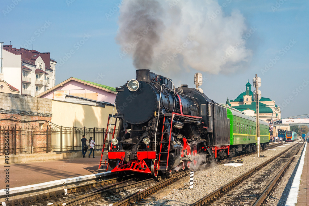 Obraz premium Stara lokomotywa parowa.