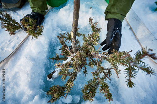 Fishing tackle for winter fishing. photo