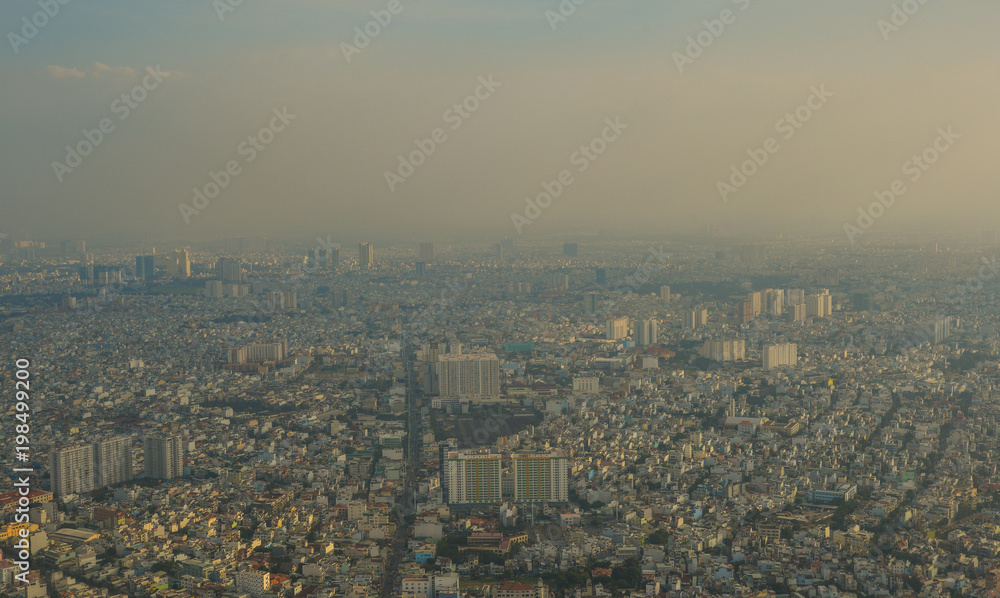 Aerial view of Saigon, Vietnam