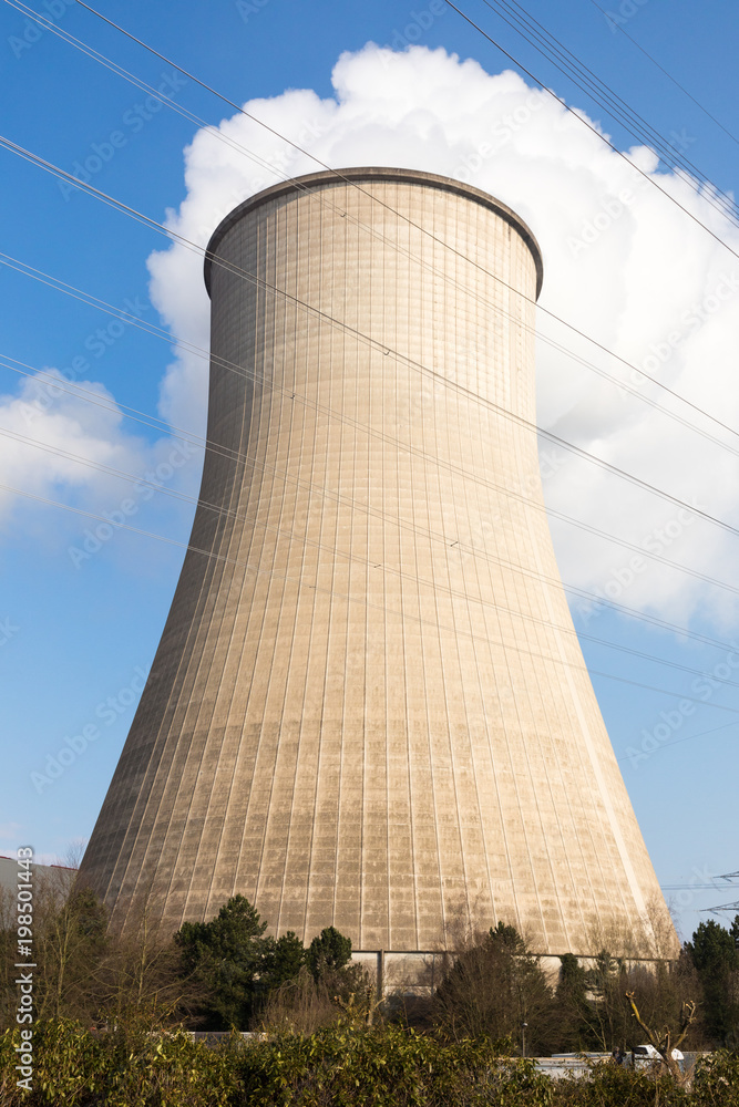 cooling tower with blue sky