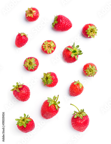 Seamless pattern with strawberry. Tropical abstract background. Strawberry on the white background