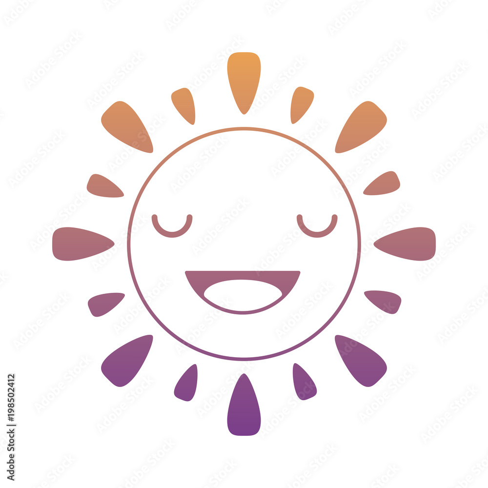 Obraz premium Kawaii sun icon