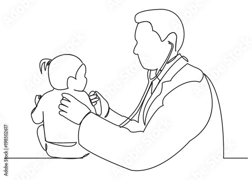 the doctor examines the baby